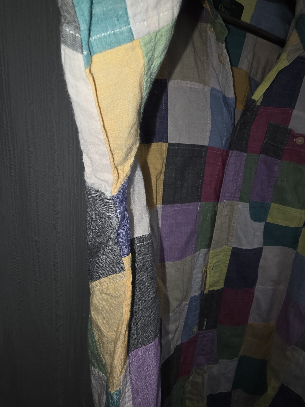 Womena LARGE Orvis Multicolor Patchwork Check Button-Down Shirt - Picture 4 of 6